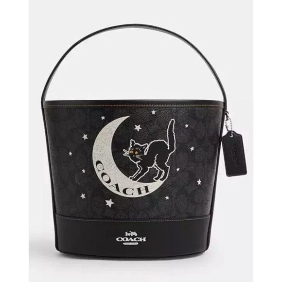 Coach Halloween Moon Cat Bucket Wristlet and Coin Purse Lot - Picture 2 of 7